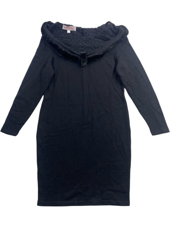 ROCCOBAROCCO Φόρεμα Mini Elegant Γούνα Γιακάς Μαύρο Γυναικείο (XL)