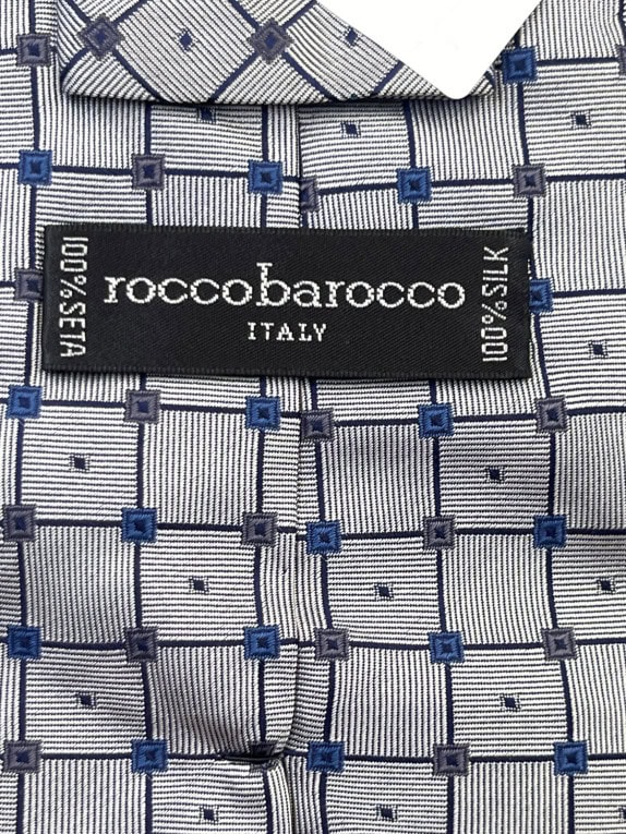 ROCCOBAROCCO ΓΡΑΒΑΤΑ ΚΛΑΣΙΚΗ ΓΚΡΙ ΜΠΛΕ ΑΝΤΡΙΚΟ PRE OWNED