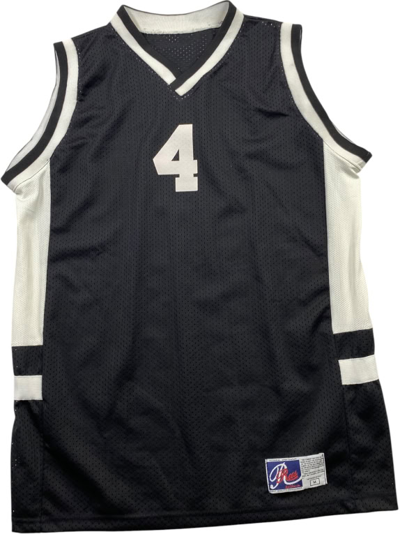 RUS UNIFORM BASKETBALL JERSEY VINTAGE #4 BLACK MENS M