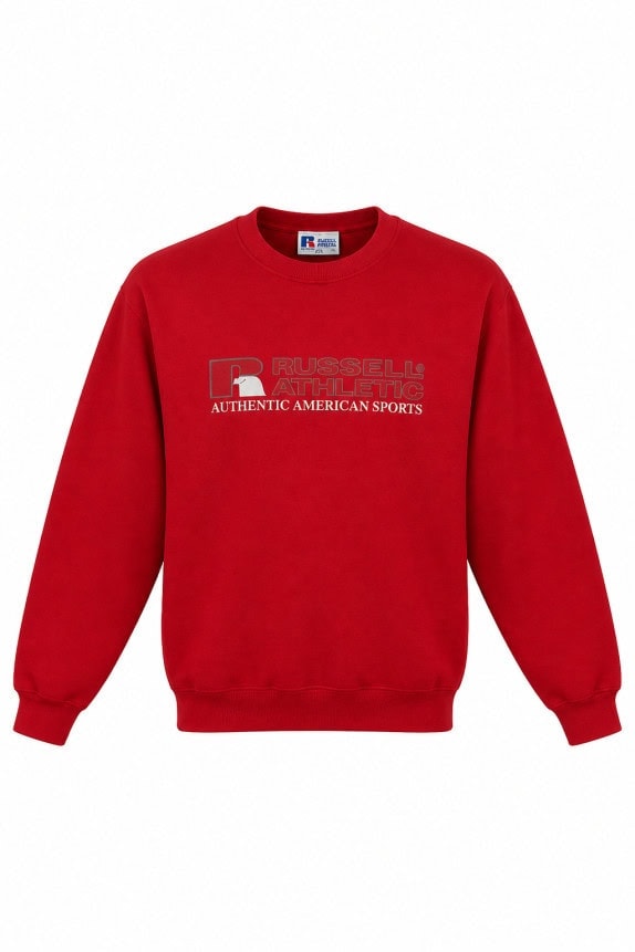 1990S RUSSELL ATHLETIC CREWNECK MINIMAL RED ΑΝΤΡΙΚΟ PRE OWNED XL