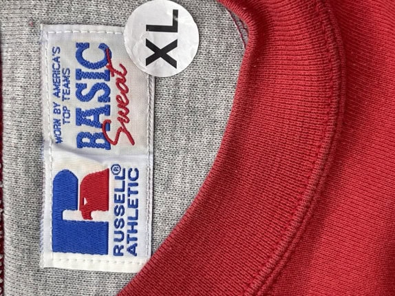 1990S RUSSELL ATHLETIC CREWNECK MINIMAL RED ΑΝΤΡΙΚΟ PRE OWNED XL