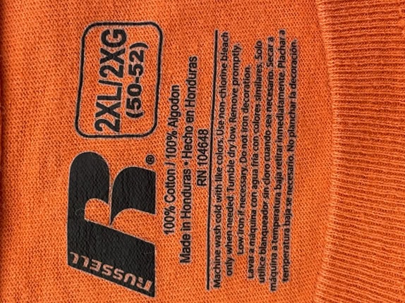 RUSSELL ATHLETIC GRAPHIC TEE STREETWEAR ORANGE ΑΝΤΡΙΚΟ PRE OWNED 2XL/2XG