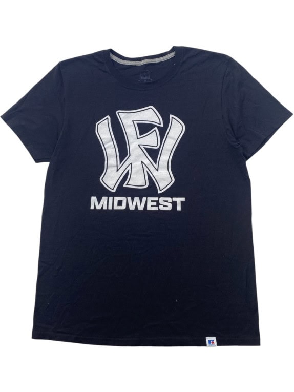 RUSSELL ATHLETIC MAGLIETTA GRAPHIC SPORTSWEAR BLU NAVY UOMO PRE OWNED M