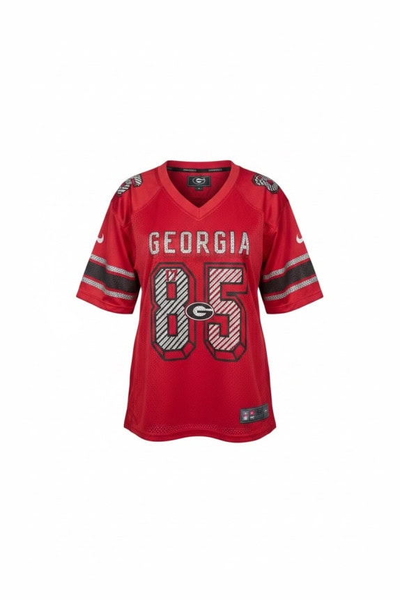 RUSSELL FOOTBALL JERSEY SPORTSWEAR GRAPHIC RED WOMEN PRE OWNED M