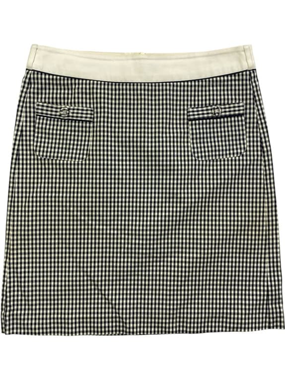 'S MAX MARA ΦΟΥΣΤΑ CASUAL CHECK PATTERN LOGO BLACK-WHITE ΓΥΝΑΙΚΕΙΑ L