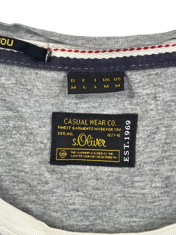 S OLIVER T SHIRT VINTAGE ΓΚΡΙ ΑΝΤΡΙΚΟ M pre-owned