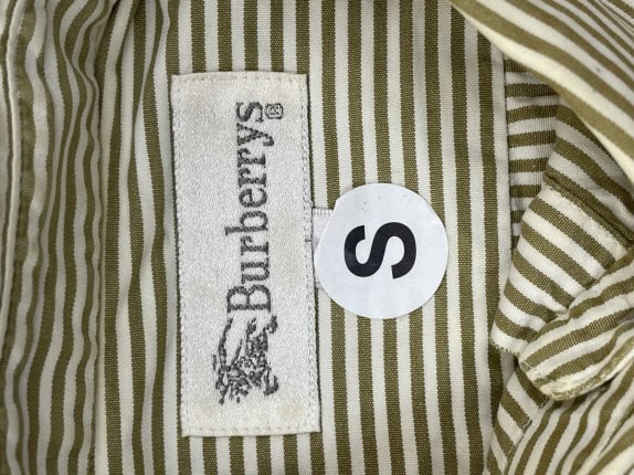 BURBERRY CAMICIA A RIGHE MARRONE UOMO PRE OWNED S