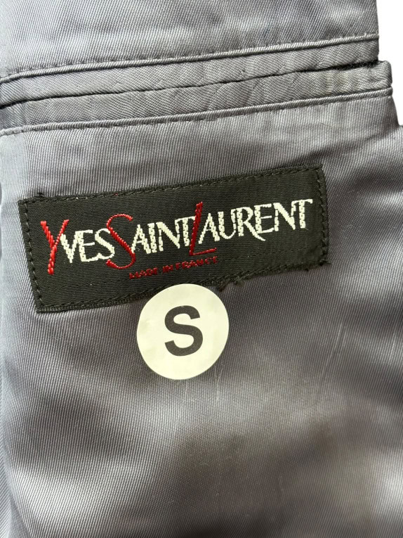 90S YSL ΣΑΚΑΚΙ VINTAGE ΚΑΡΟ ΓΚΡΙ ΑΝΤΡΙΚΟ PRE OWNED