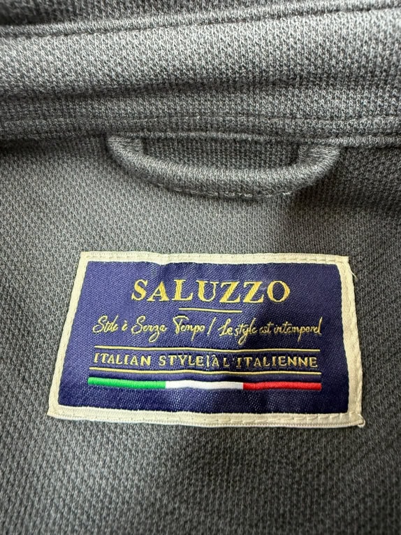 Saluzzo Jacket Casual Italian Style Logo Μαύρο Ανδρικό L