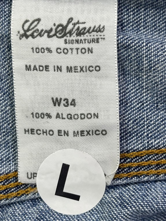 SAVIETOUS BERMUDA DENIM CARPENTER WORKWEAR BLU LAVATO UOMO PRE OWNED L