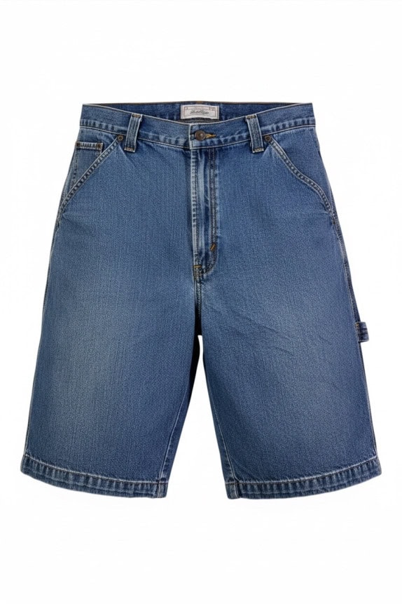 SAVIETOUS BERMUDA DENIM CARPENTER WORKWEAR BLU LAVATO UOMO PRE OWNED L