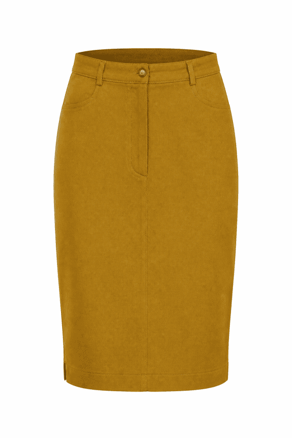 LES COPAINS  PENCIL SKIRT MINIMAL BROWN WOMAN PRE OWNED M