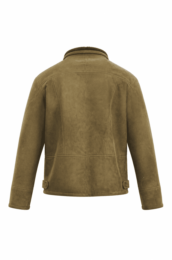 1980s SHEARLING ΔΕΡΜΑΤΙΝΟ ΜΠΟΥΦΑΝ ΜΠΟΥΚΛΕ ΚΑΦΕ ΑΝΤΡΙΚΟ PRE OWNED L