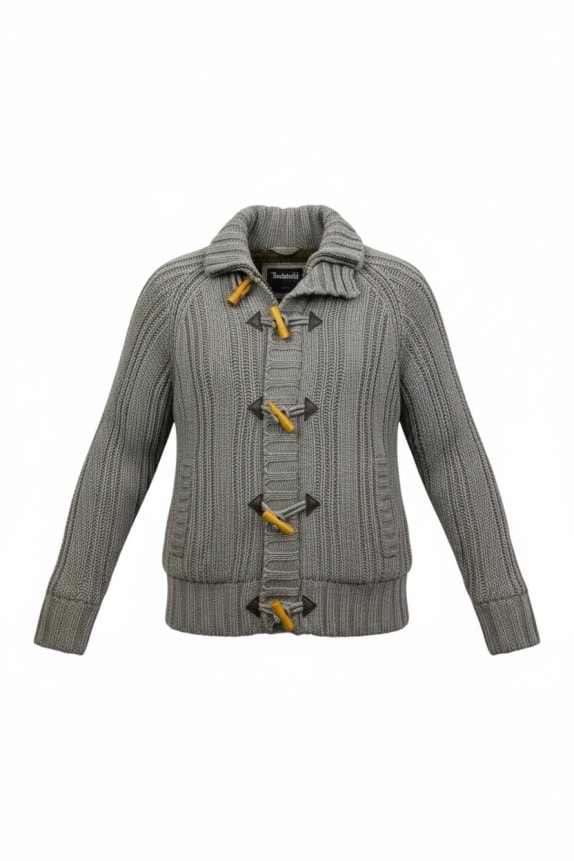 Schott N.Y.C. Πλεκτή Ζακέτα Toggle Button Sherpa Lined Γκρι Ανδρική S