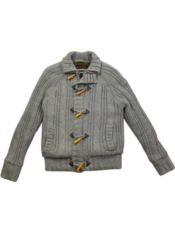 Schott N.Y.C. Πλεκτή Ζακέτα Toggle Button Sherpa Lined Γκρι Ανδρική S