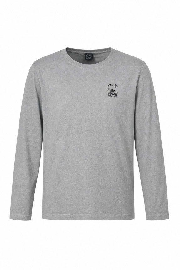SCORPION BAY ΜΑΚΡΥΜΑΝΙΚΗ ΜΠΛΟΥΖΑ GRAPHIC WASHED GREY UNISEX PRE OWNED S