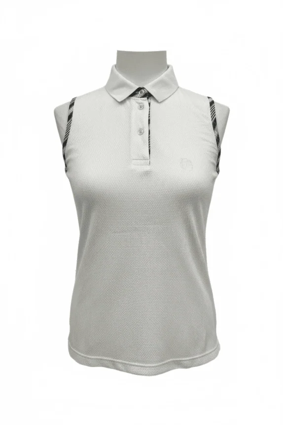 Sergio Tacchini Αμάνικη Polo Vintage Tennis Logo Λευκή Γυναικεία M