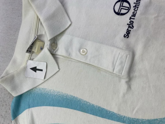 90s SERGIO TACCHINI POLO SHIRT RETRO SPORTSWEAR OFF WHITE MEN PRE OWNED L