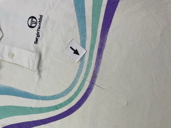 90s SERGIO TACCHINI POLO SHIRT RETRO SPORTSWEAR OFF WHITE MEN PRE OWNED L