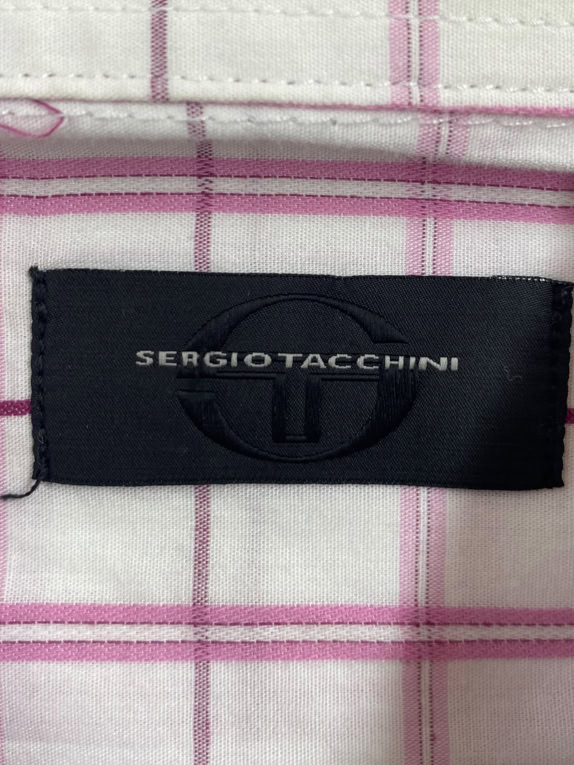 SERGIO TACCHINI Πουκάμισο Καρό Λευκό/Μωβ Ανδρικό 2XL