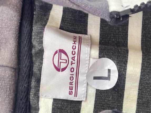 SERGIO TACCHINI ZIP HOODIE SPORTSWEAR ΛΕΥΚΟ ΜΑΥΡΟ ΓΚΡΙ ΑΝΤΡΙΚΟ PRE OWNED L