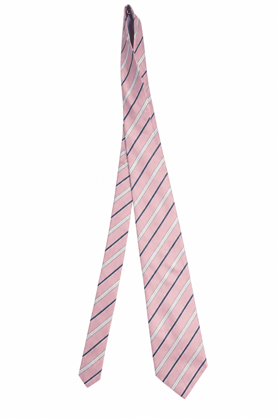 SILK ROSE TIE STRIPED PINK MEN PRE OWNED