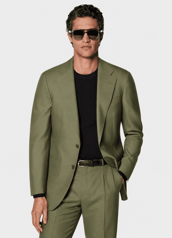 90s ROBERT MILLS SUIT CLASSIC OLIVE MEN PRE OWNED M