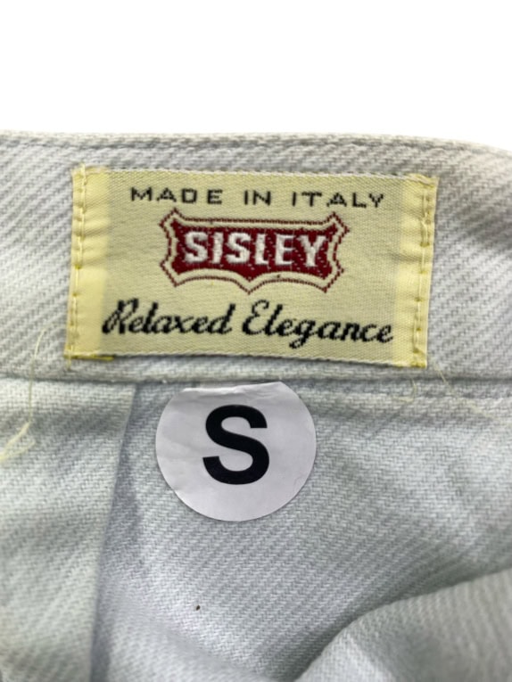 SISLEY ΦΟΥΣΤΑ VINTAGE DENIM LOGO ΛΕΥΚΟ ΓΥΝΑΙΚΕΙΑ S
