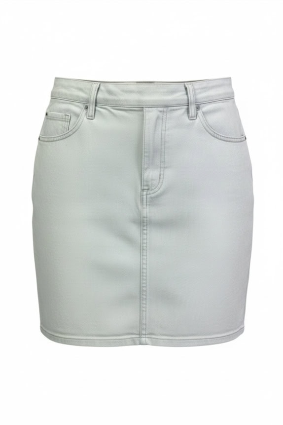 SISLEY GONNA VINTAGE DENIM LOGO BIANCO DONNA S