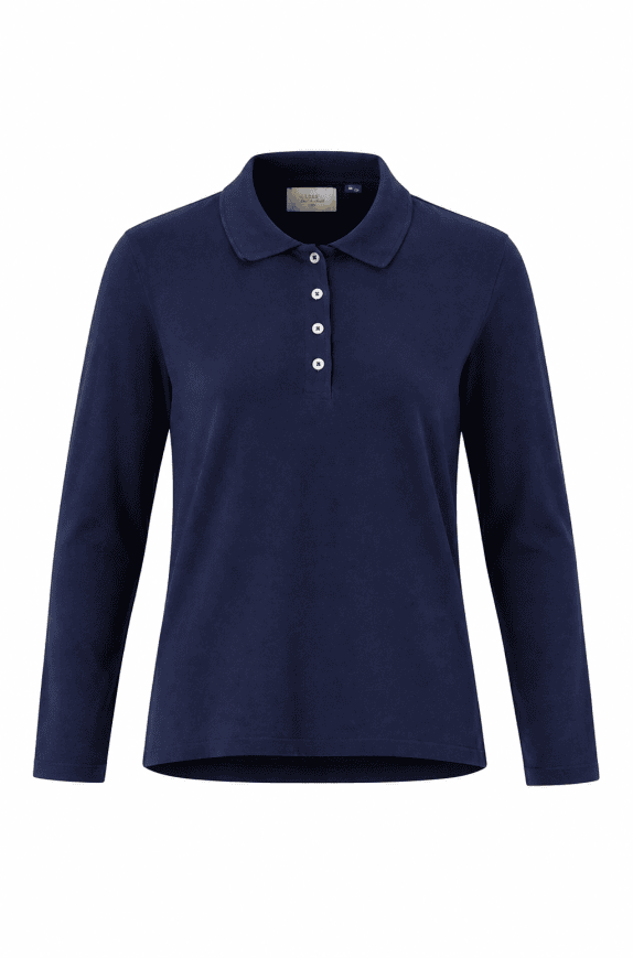 CAMEL ACTIVE POLO SHIRT MINIMAL NAVY WOMENS PRE OWNED L