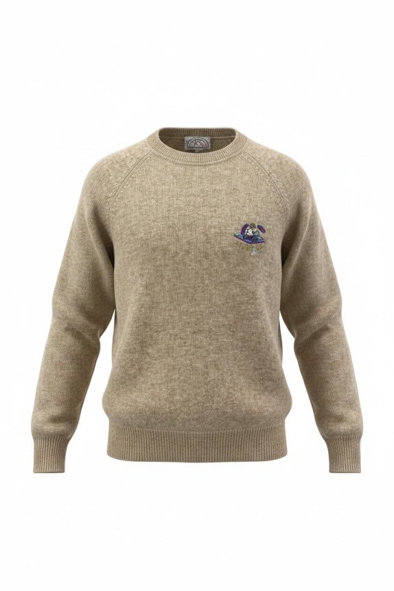 SPORT ICEBERG WOOL KNIT SWEATER VINTAGE BEIGE MENS PRE OWNED L