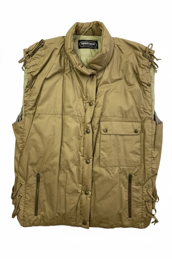 1980s SPORTALM SLEEVELESS PUFFER VEST RETRO BEIGE UNISEX M
