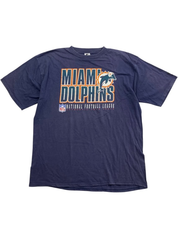 STARTER MIAMI DOLPHINS NFL VINTAGE LOGO T-SHIRT NAVY BLUE MEN'S XL