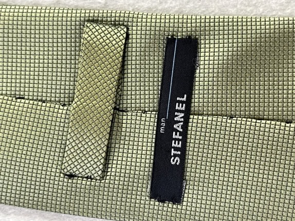 STEFANEL TIE SILK GREEN MEN PRE OWNED