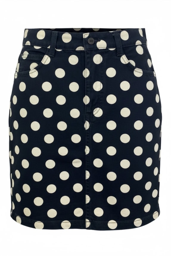 STEFANEL MINIGONNA A POIS BLU/BIANCO DONNA XS