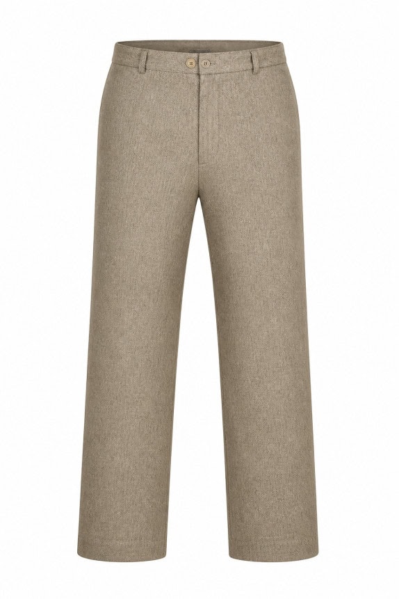 STEFANEL TROUSERS TWEED BROWN WOMEN PRE OWNED M