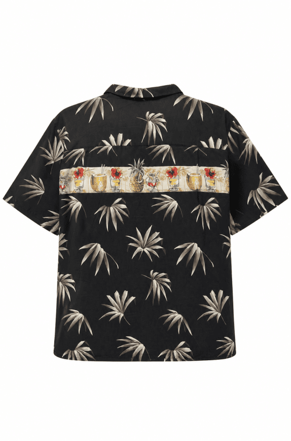 STEVE BARRI HAWAIIAN SHIRT GRAPHIC NAVY ΑΝΤΡΙΚΟ PRE OWNED L