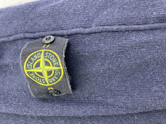 1990S STONE ISLAND ΠΟΥΛΟΒΕΡ ΜΕ ΤΡΙΑΚΟΠΤΟ ΛΑΙΜΟ ΜΠΛΕ ΑΝΤΡΙΚΟ PRE OWNED M