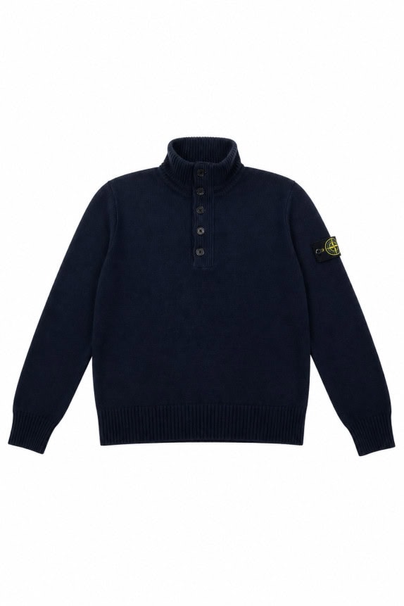 1990S STONE ISLAND ΠΟΥΛΟΒΕΡ ΜΕ ΤΡΙΑΚΟΠΤΟ ΛΑΙΜΟ ΜΠΛΕ ΑΝΤΡΙΚΟ PRE OWNED M