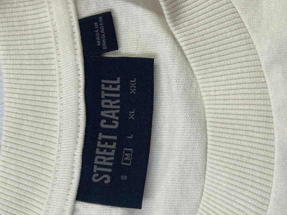 STREET CARTEL T SHIRT MINIMAL CREAM MEN PRE OWNED M