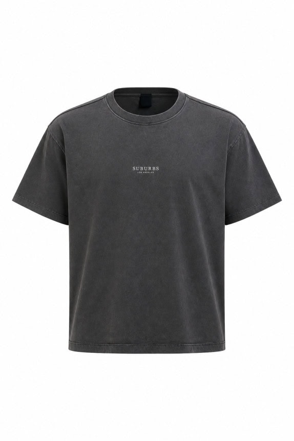 SUBURBS T SHIRT MINIMAL FADED BLACK UNISEX PRE OWNED XL