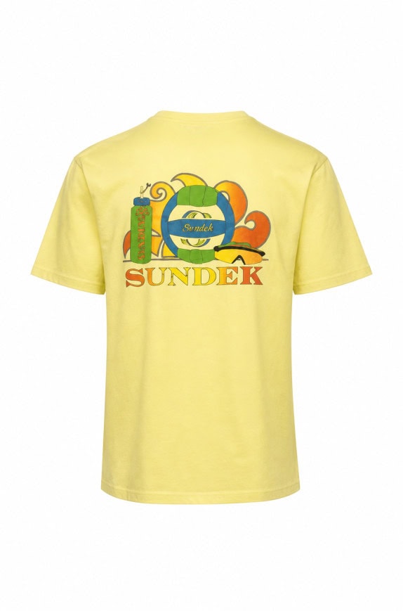 SUNDDEK T SHIRT MINIMAL YELLOW MEN PRE OWNED L