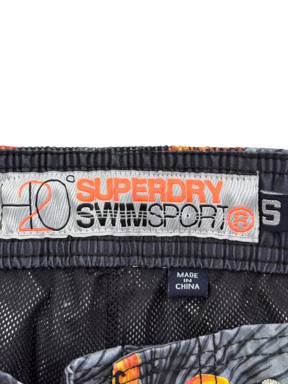 SUPERDRY COSTUME SHORTS TROPICAL NERO UOMO PRE OWNED S