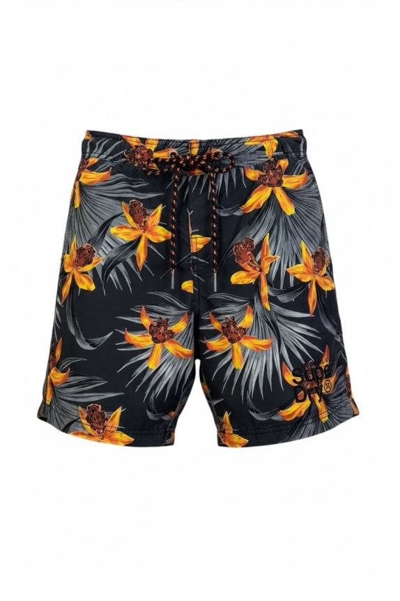 SUPERDRY COSTUME SHORTS TROPICAL NERO UOMO PRE OWNED S