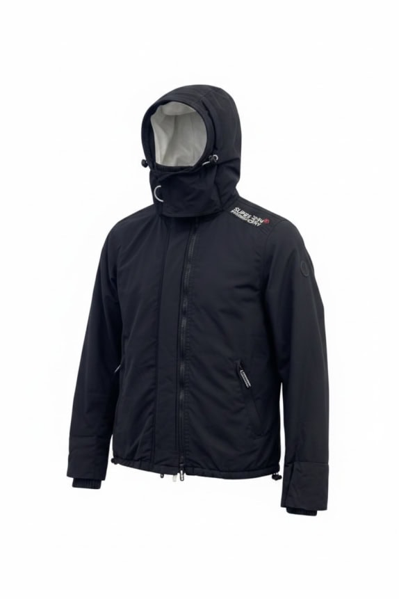 Superdry Μαύρο Jacket με Κουκούλα