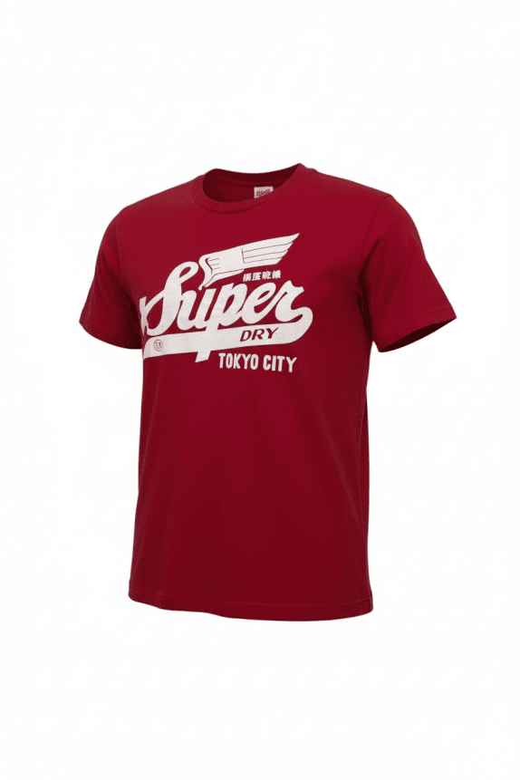 SUPERDRY T-SHIRT BIG LOGO TOKYO CITY BORDEAUX UNISEX XL