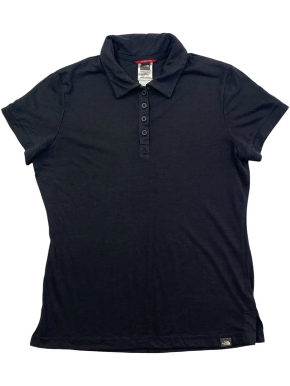 THE NORTH FACE POLO SHIRT MINIMAL BLACK WOMENS PRE OWNED L