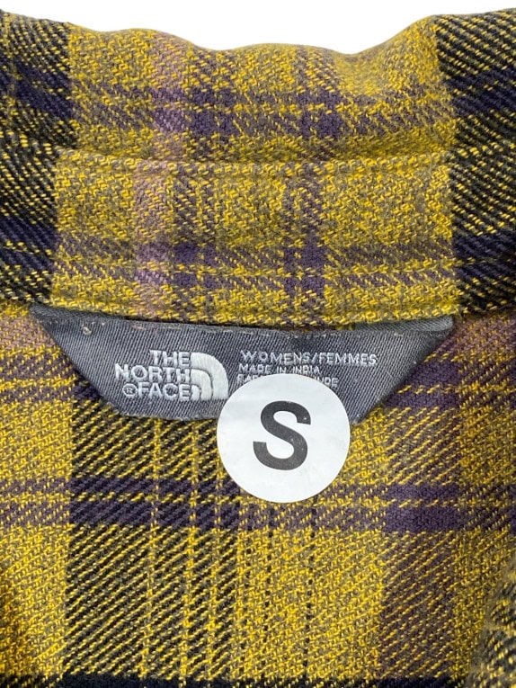THE NORTH FACE FLANNEL SHIRT PLAID YELLOW WOMEN PRE OWNED S