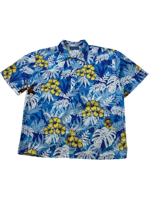 THE PARLOHA HAWAIIAN SHIRT TROPICAL BLUE ΑΝΔΡΙΚΟ PRE OWNED L