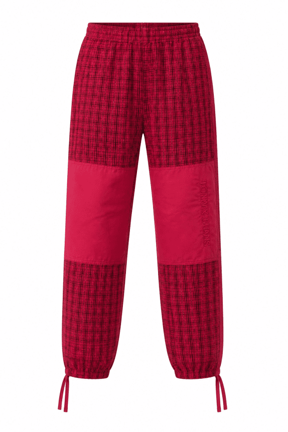 1980s THINK PINK PANTALONI TRACK RETRO ROSSO DONNA PRE OWNED L